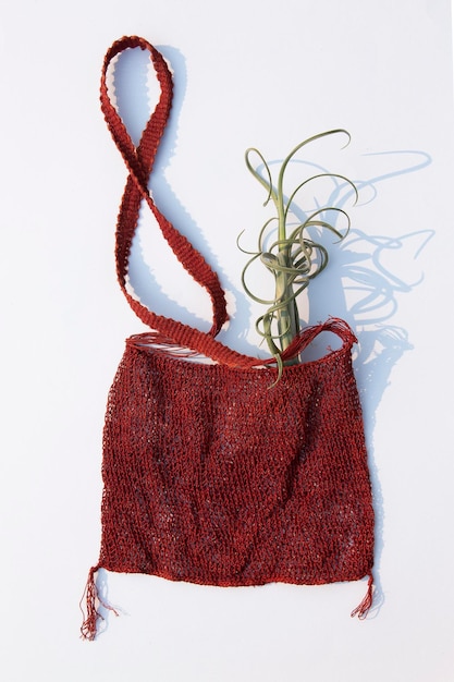 haft na lnianej torbie